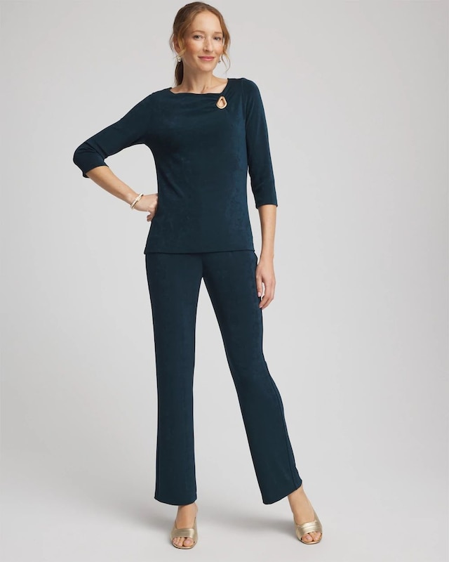 Travelers Asymmetrical 3/4 Sleeve Top - image 2